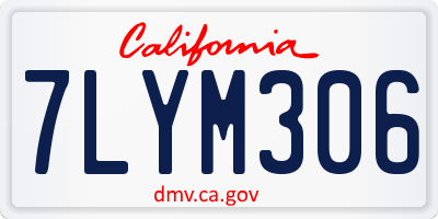 CA license plate 7LYM306