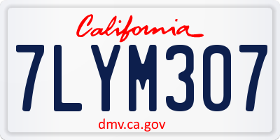 CA license plate 7LYM307