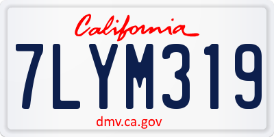 CA license plate 7LYM319