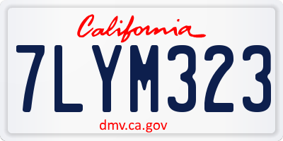 CA license plate 7LYM323