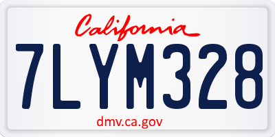 CA license plate 7LYM328