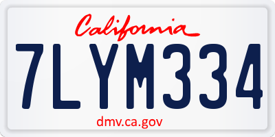 CA license plate 7LYM334