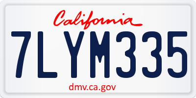 CA license plate 7LYM335
