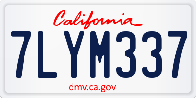CA license plate 7LYM337