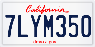 CA license plate 7LYM350