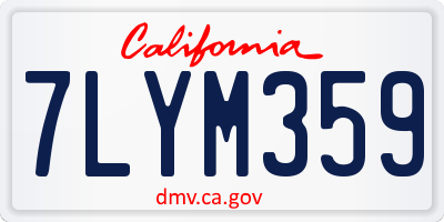 CA license plate 7LYM359