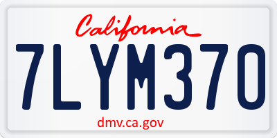 CA license plate 7LYM370