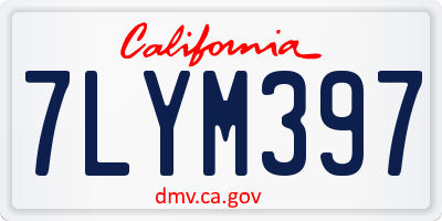 CA license plate 7LYM397