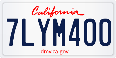 CA license plate 7LYM400