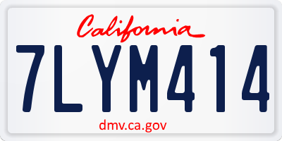 CA license plate 7LYM414
