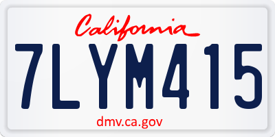 CA license plate 7LYM415