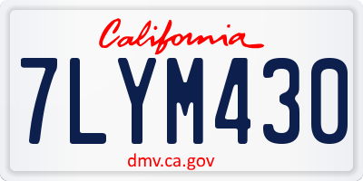 CA license plate 7LYM430