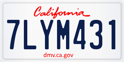 CA license plate 7LYM431