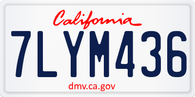 CA license plate 7LYM436