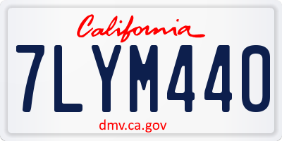 CA license plate 7LYM440