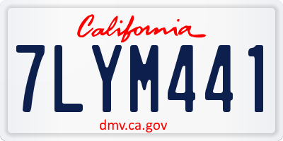CA license plate 7LYM441