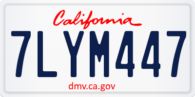 CA license plate 7LYM447