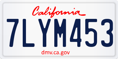 CA license plate 7LYM453