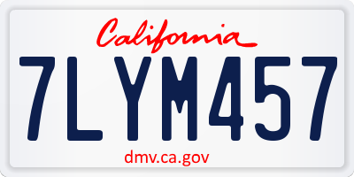 CA license plate 7LYM457