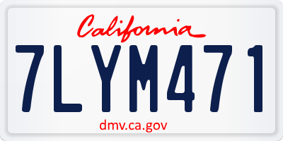 CA license plate 7LYM471