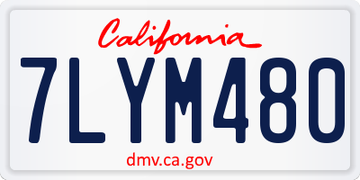 CA license plate 7LYM480