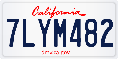 CA license plate 7LYM482
