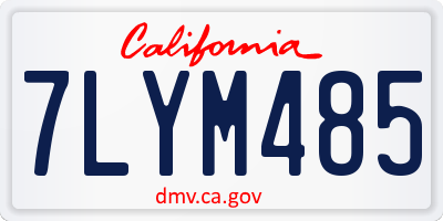 CA license plate 7LYM485