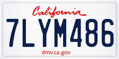 CA license plate 7LYM486
