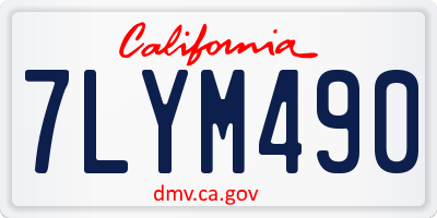 CA license plate 7LYM490