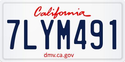 CA license plate 7LYM491