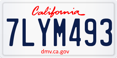 CA license plate 7LYM493