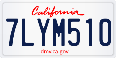 CA license plate 7LYM510