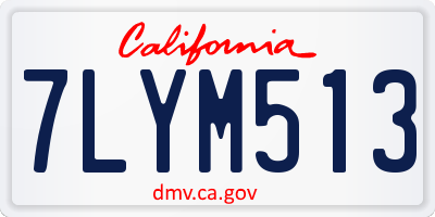 CA license plate 7LYM513