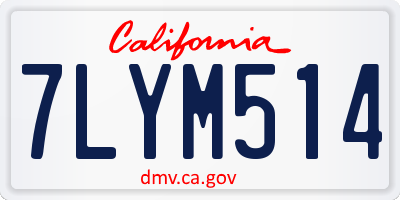 CA license plate 7LYM514