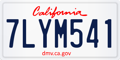 CA license plate 7LYM541