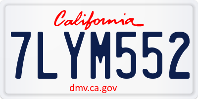 CA license plate 7LYM552
