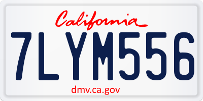 CA license plate 7LYM556
