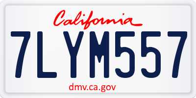 CA license plate 7LYM557
