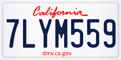CA license plate 7LYM559