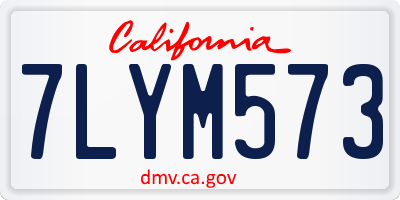CA license plate 7LYM573