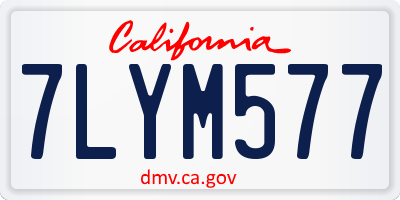 CA license plate 7LYM577