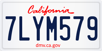 CA license plate 7LYM579