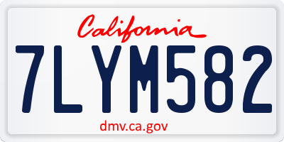 CA license plate 7LYM582