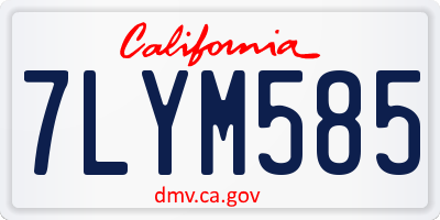 CA license plate 7LYM585