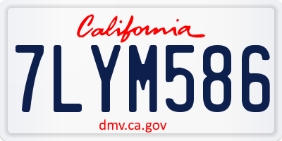 CA license plate 7LYM586