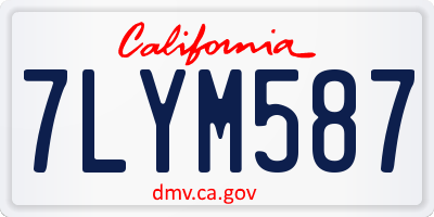 CA license plate 7LYM587
