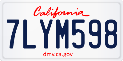CA license plate 7LYM598