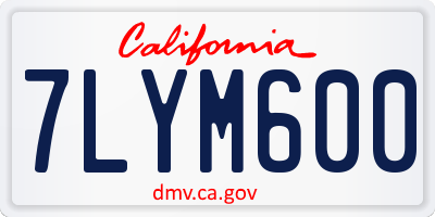 CA license plate 7LYM600