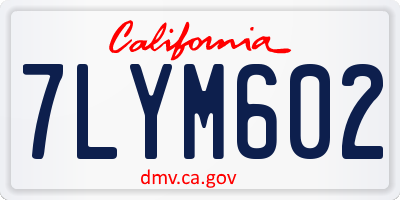 CA license plate 7LYM602