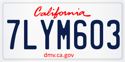 CA license plate 7LYM603